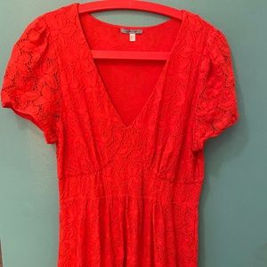 Orange Lacy Anthropologie Dress Sz L